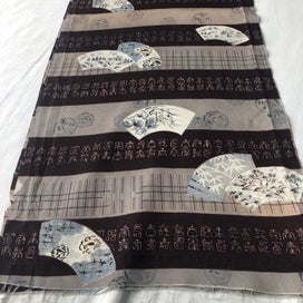 Listing 16 of 17 for Vintage Japanese Fabric Old Printed Silk Kimono Panels X3