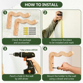 Listing 5 of 7 for 2-Pack Wall Plant Hanger Hooks, 6.8" Wooden Indoor/Outdoor Basket Hooks