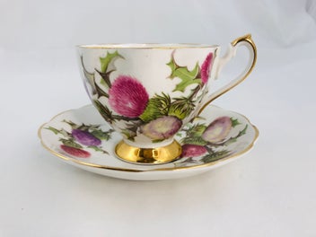 Listing 1 of 7 for Queen Anne - Dundee Thistle Tea Cup and Saucer (21760)