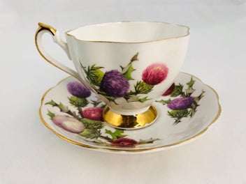 Listing 2 of 7 for Queen Anne - Dundee Thistle Tea Cup and Saucer (21760)