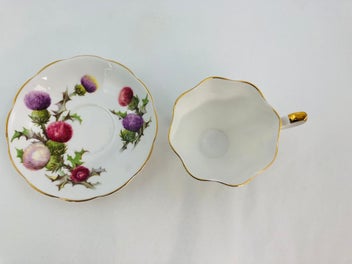 Listing 5 of 7 for Queen Anne - Dundee Thistle Tea Cup and Saucer (21760)