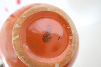 Listing 4 of 4 for ***VINTAGE ROYAL DOULTON ORANGE LUSTRE WARE VASE***