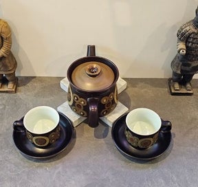 Listing 8 of 8 for Vintage Denby Arabesque Tea Set. Teapot, Four Teacups, & Four Saucers. As New.