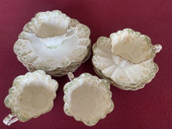 Listing 2 of 12 for Vintage Foley China Saucers Cups Plates 1895