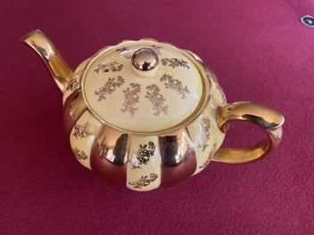 Listing 2 of 5 for Vintage Gibsons Hand Decorated Tea Pot Gold and Yellow