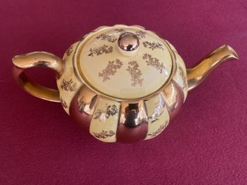 Listing 3 of 5 for Vintage Gibsons Hand Decorated Tea Pot Gold and Yellow