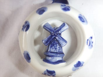 Listing 3 of 5 for Delft Hand Painted Dutch Windmill Christmas Ornament Holland - NEW