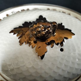 Listing 5 of 9 for F) 2 X VINTAGE WADE HAND PAINTED DOMED BUTTER KEEPERS BRONZE/GOLD c1950’s