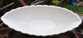 Listing 2 of 6 for Unicorn England Pottery - White mantle shaped vase for a posy of flowers