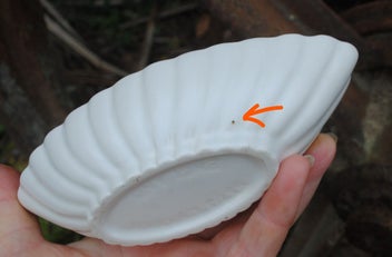 Listing 5 of 6 for Unicorn England Pottery - White mantle shaped vase for a posy of flowers