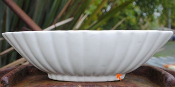 Listing 6 of 6 for Unicorn England Pottery - White mantle shaped vase for a posy of flowers