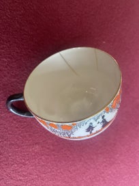 Listing 6 of 8 for Vintage Paragon Silhouette Plates and Saucers Orange and Black 1920s