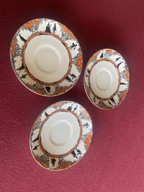 Listing 3 of 8 for Vintage Paragon Silhouette Plates and Saucers Orange and Black 1920s
