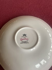 Listing 5 of 7 for Vintage Queen Anne White Red Roses Gold Trim Tea Cup Saucer and Plate