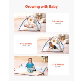 Listing 2 of 12 for New Baby Play Gym Mat Tummy Time Activity Mat with 6 Sensory Toy 35.0" x35.0"