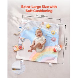 Listing 4 of 12 for New Baby Play Gym Mat Tummy Time Activity Mat with 6 Sensory Toy 35.0" x35.0"