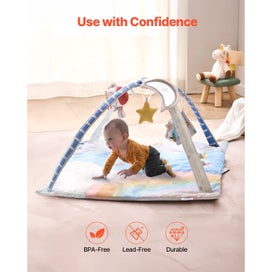 Listing 5 of 12 for New Baby Play Gym Mat Tummy Time Activity Mat with 6 Sensory Toy 35.0" x35.0"