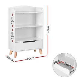 Listing 3 of 7 for Keezi Kids Bookshelf 3 Tiers Storage Children Bookcase Toys Organiser Drawer