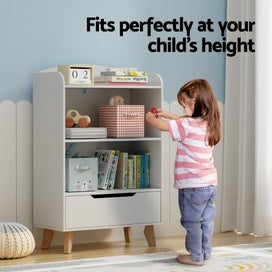 Listing 5 of 7 for Keezi Kids Bookshelf 3 Tiers Storage Children Bookcase Toys Organiser Drawer