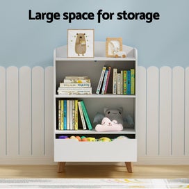 Listing 6 of 7 for Keezi Kids Bookshelf 3 Tiers Storage Children Bookcase Toys Organiser Drawer
