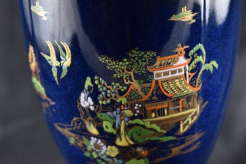 Listing 2 of 5 for Carlton Ware Bleu Royale Vase - Oriental Willow Pattern