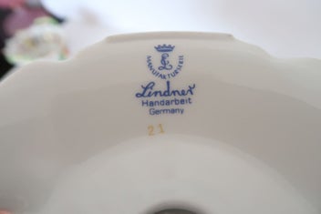 Listing 4 of 4 for ***STRIKING GERMAN LINDNER PORCELAIN FLOWER CANDLESTICK***