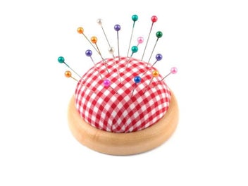 Listing 3 of 9 for 1Pc Ball Shaped DIY Craft Needle Pin Cushion Holder With Wood Bottom Sewing Pin
