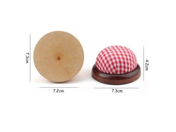 Listing 5 of 9 for 1Pc Ball Shaped DIY Craft Needle Pin Cushion Holder With Wood Bottom Sewing Pin