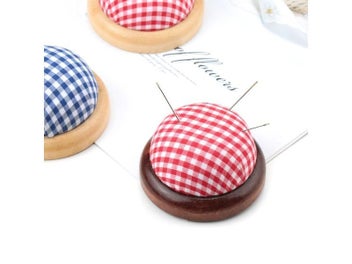 Listing 6 of 9 for 1Pc Ball Shaped DIY Craft Needle Pin Cushion Holder With Wood Bottom Sewing Pin