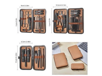 Listing 9 of 11 for Stainless Steel Nail Clipper Set Grooming Tool Set With Portable Case Manicure
