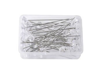 Listing 1 of 9 for 50/100pcs Sparkle Diamond Pins Wedding Floral Bouquet Pin Stitching Needle