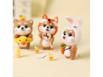Listing 5 of 9 for Non-Finished Kit Cute Bear Fox Rabbit Shiba Inu Animal Wool Needle Felt KIT