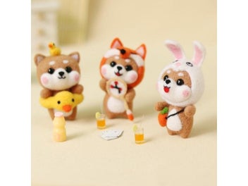 Listing 6 of 9 for Non-Finished Kit Cute Bear Fox Rabbit Shiba Inu Animal Wool Needle Felt KIT