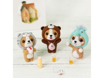 Listing 7 of 9 for Non-Finished Kit Cute Bear Fox Rabbit Shiba Inu Animal Wool Needle Felt KIT