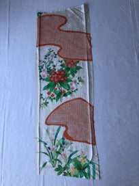 Listing 3 of 16 for Vintage Japanese Rinzu Silk Hand Shibori Dyed Floral Print Kimono Panel Fabric