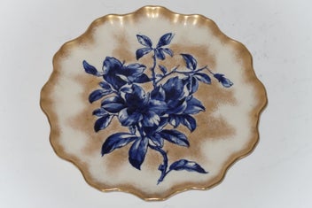 Listing 2 of 3 for ***ANTIQUE ROYAL DOULTON BURSLEM FLOW BLUE GOLD GILT CABINET PLATE***
