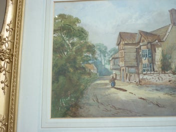Listing 4 of 4 for ENGLISH 19TH CENT RURAL PAINTING WATERCOLOUR .GILT FRAMED.