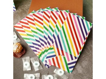 Listing 6 of 8 for Small Paper Bags Rainbow Printed Candy Cookie Bag Pink Blue Kids Birthday Party