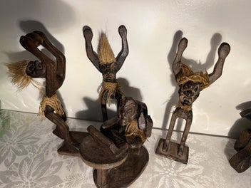 Listing 3 of 13 for Vintage Wood Carving Tribal 5 men