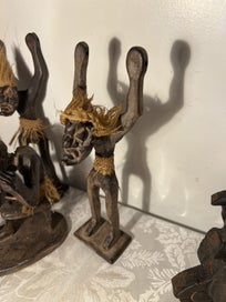 Listing 4 of 13 for Vintage Wood Carving Tribal 5 men