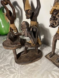 Listing 7 of 13 for Vintage Wood Carving Tribal 5 men