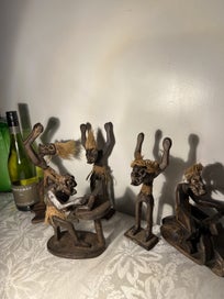 Listing 12 of 13 for Vintage Wood Carving Tribal 5 men