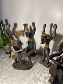 Listing 13 of 13 for Vintage Wood Carving Tribal 5 men