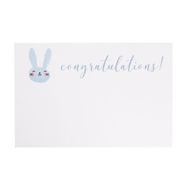 Listing 2 of 2 for Cards White Congratulations Bunny Blue (10x6.5cmH) Pack 50