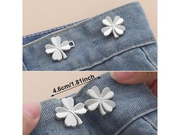 Listing 5 of 9 for 1PCS Four Leaf Clover Tightener Adjustable Waist Buckle For Jeans No Sewing