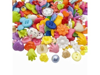 Listing 3 of 6 for 50/200PCS/pack Mixed Cartoon Fruit Flowers Dyed Plastic Buttons Coat Boots