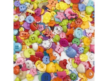 Listing 4 of 6 for 50/200PCS/pack Mixed Cartoon Fruit Flowers Dyed Plastic Buttons Coat Boots