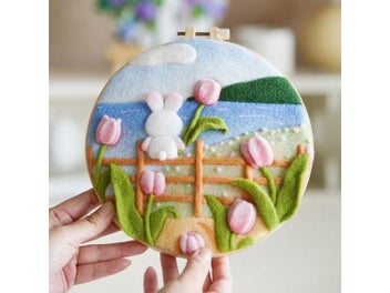 Listing 5 of 9 for 20x20cm DIY Wool Painting Kits With Frame Modern Creative DIY Wool Needle Felt