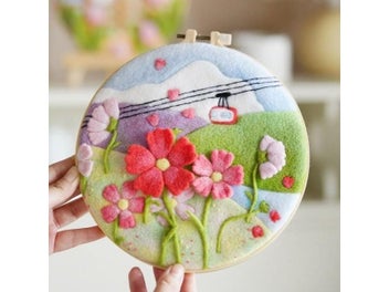 Listing 6 of 9 for 20x20cm DIY Wool Painting Kits With Frame Modern Creative DIY Wool Needle Felt