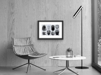 Listing 2 of 4 for Modern Masks & Helmets | Vintage Wall Art | Framed Print